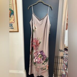 NWT Express slip dress with beautiful floral painting pattern
